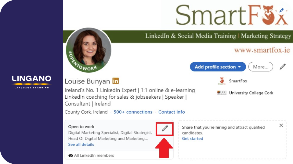 از ویژگی "Open to Work" استفاده کنید