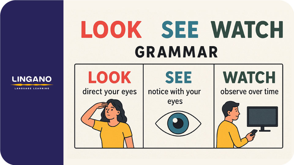 مقایسه see، look و watch در یک نگاه